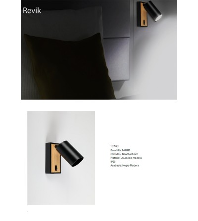 FOCO REVIK 1xGU10 NEGRO HAYA